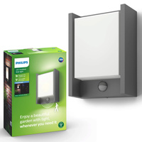 ARBOR IR myGarden LED-Gartenwandleuchte 6W 4000K IP44 mit Bewegungssensor rechteckig Anthrazit PHILIPS