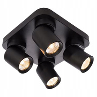 TIMO Decken-/Wandleuchte Wandleuchte Reflektor bewegliche Halogenleuchte 4 xGU10 schwarzes quadratisches LVT