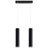 LAGOS 2 2xGU10 Minimalistische Schwarze SOLLUX Pendel-Deckenleuchte