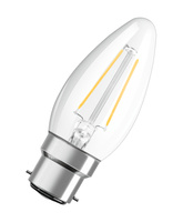 LED-Lampe B35 Kerze B22d 2.5W = 25W 250lm 2700K Warm 300° Retrofit Glühfaden CLASSIC Osram