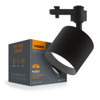 Scheinwerfer für Stromschiene GX53 Schwarz Videx