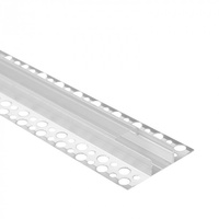 Aluminium-LED-Profil für Gipskartonplatten REGIPS breit Unterfliese eloxiert 1m mit transparentem Diffusor für LED-Streifen + Endkappen GNS Ecolight Serie