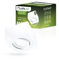 Aufputz HALOGEN Spot Tube Beweglich Quadratisch Weiß 50mm AMAT-S LUMILED