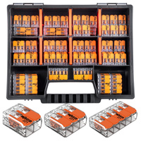 Schnellverbinder WAGO Installationsverbinder Set à 60 Stück - 25x 221 2x4mm + 25x 3x4mm + 10x 5x4mm