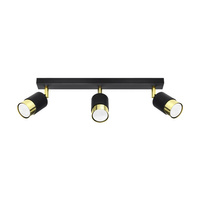 NERO Deckenleuchte 3xGU10 Reflektor Halogen Leuchte Beweglich 45cm Schwarz Gold SOLLUX
