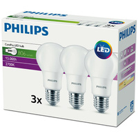 3x LED Lampen E27 A60 8W = 60W 806lm 2700K Warm 300° PHILIPS CorePro