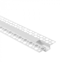Aluminium LED-Profil für Gipskarton REGIPS Unterputz weiß 1m mit Milchglasschirm für LED-Streifen + Kappen Ecolight GP Serie