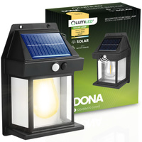 Solar-Wandleuchte, Garten-Wandleuchte IP44 3000K mit Bewegungs- und Dämmerungssensor DONA LUMILED