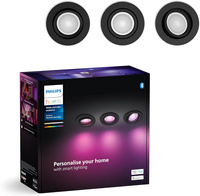 3x LED-Einbauleuchte 4.2W 400lm IP20 Weiß und Farbe Ambiance RGB + TW Schwarz Smart SMART Zigbee Bluetooth Centura Philips HUE