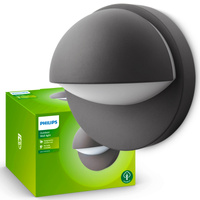 Gartenleuchte LED Wandleuchte JUNE myGarden E27 IP44 Rund Anthrazit PHILIPS