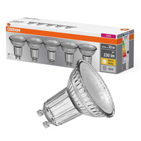 5x GU10 LED Leuchtmittel 2.3W = 35W 230lm 2700K Warm 36° OSRAM Sockel