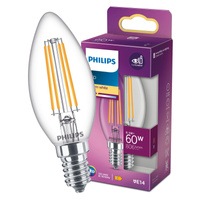 LED-Kerzenlampe E14 B35 6,5W = 60W 806lm 2700K warmes Filament PHILIPS
