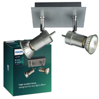 LED TITAN Deckenleuchte 2x GU10 Reflektor Bewegliche Leuchte Aluminium PHILIPS