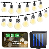 Solar Garten Ornamental Girlande Lichterkette 1.75m 10xLED SILBER Perlen 3000K