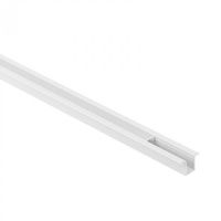 LED-Einbauprofil aus Aluminium Weiß 1m mit Milchglasschirm für LED-Streifen + Kappen Ecolight PW Serie