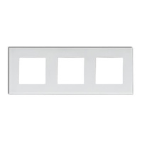 GLAS-Rahmen für die Steckdose weiß dreifach