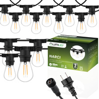 LED Außen-Lichterkette 20x E27, Garten Lichterkette 20m 1W 3000K NARCI LUMILED