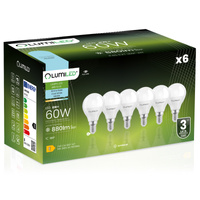 6x LED-Glühbirne E14 Birne 8W = 60W 880lm 6500K Cold CCD Farbe 180° LUMILED