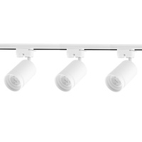 Beleuchtungsschienen-Set 1,5m Schiene + 3 xGU10 LED-Schienenleuchte WEISS mit Zierring