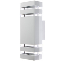 Fassade Wandleuchte doppelt oben unten INEZ DUO LED 2x GU10 ALUMINIUM silber IP54