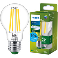 E27 A60 LED Lampen 5,2 W = 75 W, 1095 lm, 4000 K, neutrales Filament, PHILIPS, ultraeffizient