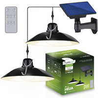 2x HELIA Solar LED Kronleuchter Garten Pendel Decke Sensor Pilot Panel LUMILED