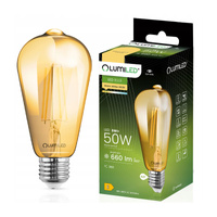 LED Lampen E27, Glühbirne ST64 6W = 50W 660lm 360° 2200K warm Glühfaden LUMILED