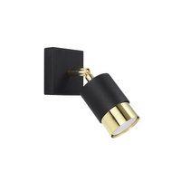 LED NERO GU10Wandleuchte Moving schwarz Gold SOLLUX