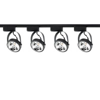 2m Stromschiene + 4x Schienenstrahler GU10 AR111 Schwarz VICTUS LUMILED