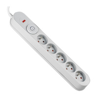 Verlängerungskabel mit Überspannungsschutz 1.5M 5GN Netzwerk Grau Steckdosenleiste + Schalter