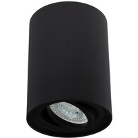 Aufputz-Halogen-Spot-Röhrenleuchte GU10 rund schwarz 115 mm