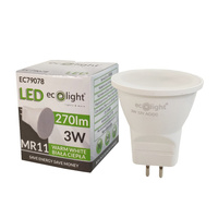 LED Lampe MR11 3W 270lm 3000K Warm 120° 12V ECOLIGHT