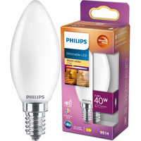 LED-Kerzenlampe E14 B35 3,4W = 40W 470lm 2700 warmes Filament milchig PHILIPS Dimmbar