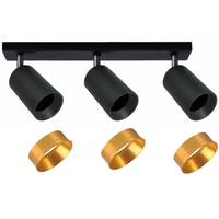 Lampenstreifen Decken- und Wand-LED-Leuchte 3 xGU10 MARIBEL Schwarz GOLDLUX (Polux)