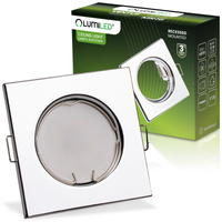 Halogen-Einbauleuchte Fixed Square PAVO Chromblech MR16 GU10 LUMILED