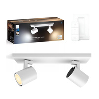 LED Spot Runner Weiß 2x 4.2W CCT PHILIPS HUE Bluetooth Zigbee Deckenleuchte + Dimmschalter