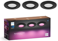 3x LED-Panel Einbau 8.3W 1000lm IP44 Weiß und Farbe Ambiance RGB + TW Schwarz Smart SMART Zigbee Bluetooth Slim Downlights Philips HUE