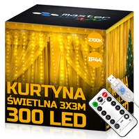 LED-Vorhang USB 5V 300xLED mit Fernbedienung 2700K LVT