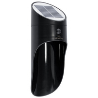 Solar-Garten-Wandleuchte LED-Fassadenleuchte 5000K Bewegungsmelder Schwarz