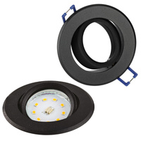 Flush-mounted GU10 Halogen Einbaustrahler Schwarz Rund Kobi