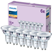 Set mit 6x LED-Halogenlampen GU10 PAR16 3,5W = 35W 255lm 2700K Warm 36° PHILIPS