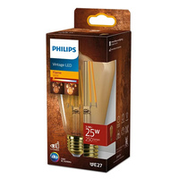 Edison LED Lampen E27 ST64 3,1 W = 25 W, 250 lm, 1800 K, warmes Filament, bernsteinfarben, PHILIPS