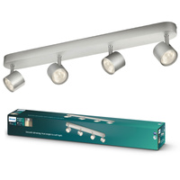 LED STAR Deckenleuchte 4x 4.5W 2700K Dimmbarer Reflektor Bewegliche Leuchte Aluminium PHILIPS