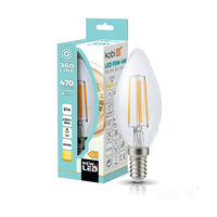LED-Lampe E14 Ball 4W 470lm 3000K Warm 360° Filament Line Kobi