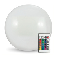LED-Gartenkugel-Solarlampe mit Nieten weiß RGB 40cm 3000K terrestrisch + Fernbedienung