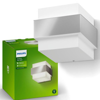 Gartenleuchte LED-Wandleuchte SHOVEL myGarden E27 IP44 Oben-Unten Weiß und Silber PHILIPS