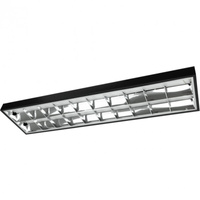 Aufputz-Rasterleuchte 2 x T8 120 cm G13 Schwarz