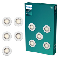 5x LED GU10 Unterputzmontage Fest Aluminium Rund Weiß Peridot Philips