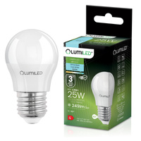 LED Lampen E27, Glühbirne P40 2.5W = 25W 249lm 180° 6500K kalt LUMILED