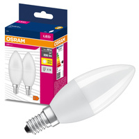 2x LED Lampen E14 B35 7W = 60W 806lm 3000K Wärme 220° OSRAM VALUE
